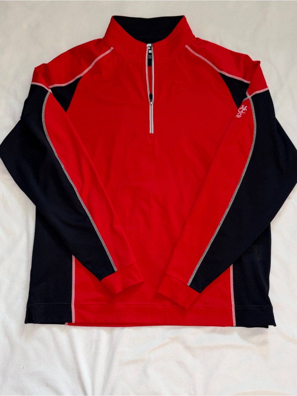 FootJoy Red and Black Quarter-Zip Athletic Pullover - Sz L (055)